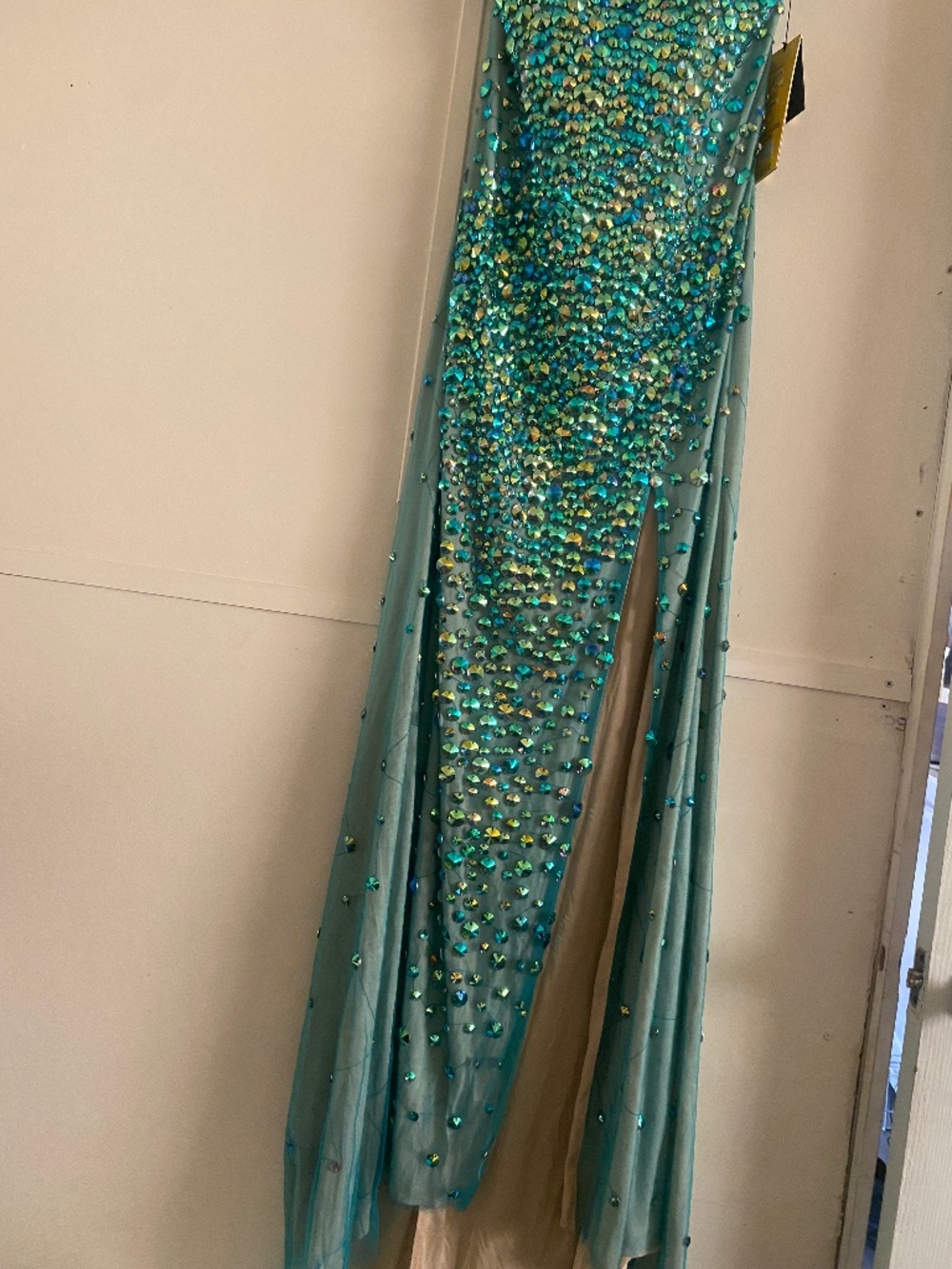 Green Rhinestone dress